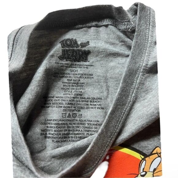 Tom & Jerry T-Shirt Nostalgia Novelty Cartoon Orange Logo Back Retro Cat Mouse - Picture 6 of 7